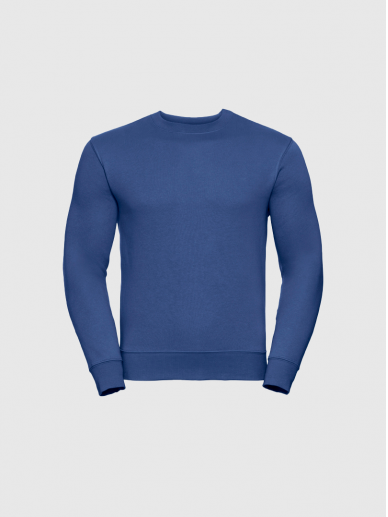 Ryškiai mėlynas džemperis be gobtuvo